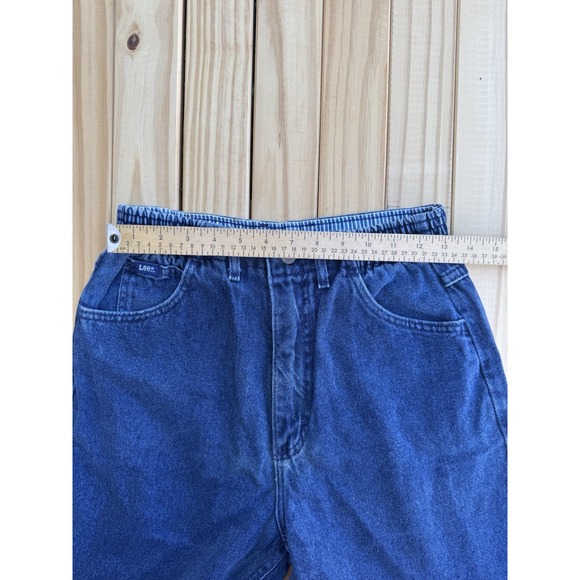 Vintage Lee Elastic High Rise Size 10 Long Union Made In USA Blue Jeans MR 90s - Picture 8 of 13